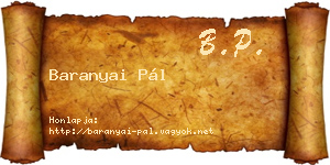 Baranyai Pál névjegykártya